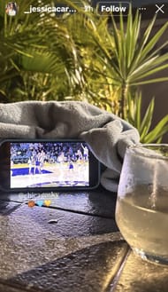 Jessica Cardoso tunes in to watch sister Kamilla Cardoso and the Chicago Sky while on vacation