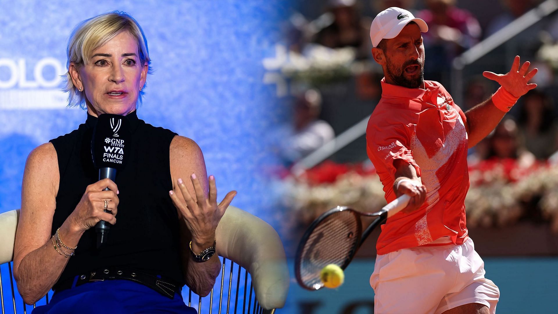 Chris Evert (L) Novak Djokovic (R) | Getty