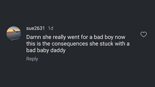A netizen comments on the actress's ex-boyfriend, Deondre Burgin's, Instagram live. (Image via Instagram/@hollywoodunlocked)