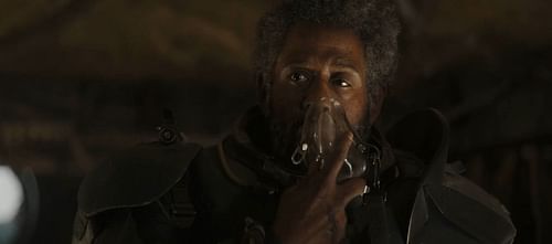 Saw Gerrera suffers severe lung damage in Rogue One: A Star Wars Story (Image via starwars.com)