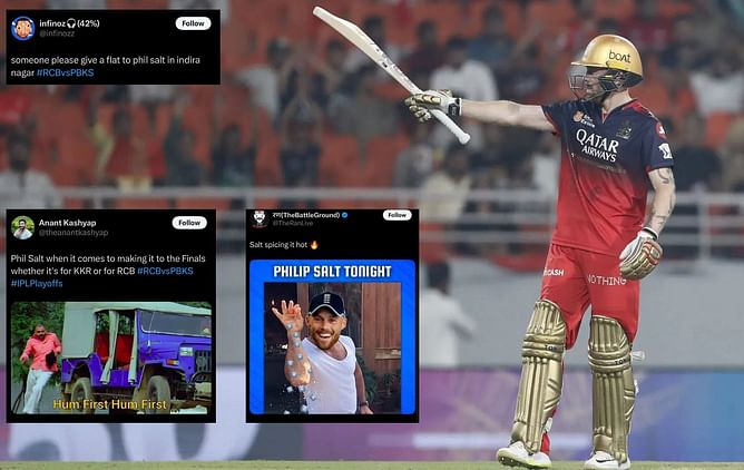 "The biggest steal of this season" - Fans hail Phil Salt's explosive knock in PBKS vs RCB IPL 2025 Qualifier 1 match