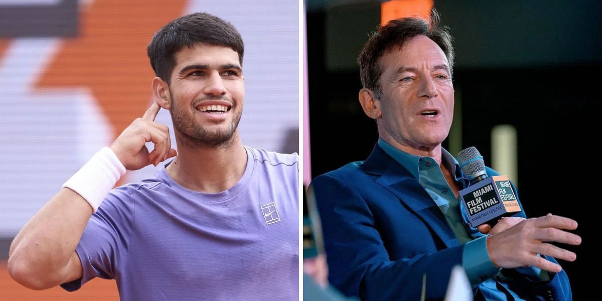 Carlos Alcaraz (left), Jason Isaacs (right), Sources: Getty