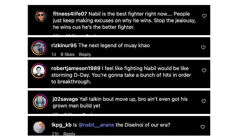 Screenshot of comments. [ONE Championship/Instagram]