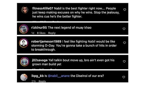 Screenshot of comments. [ONE Championship/Instagram]