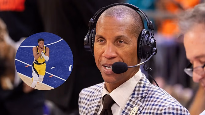 Reggie Miller seemingly stops celebrating with Tyrese Haliburton as TNT cameras catch him in the act