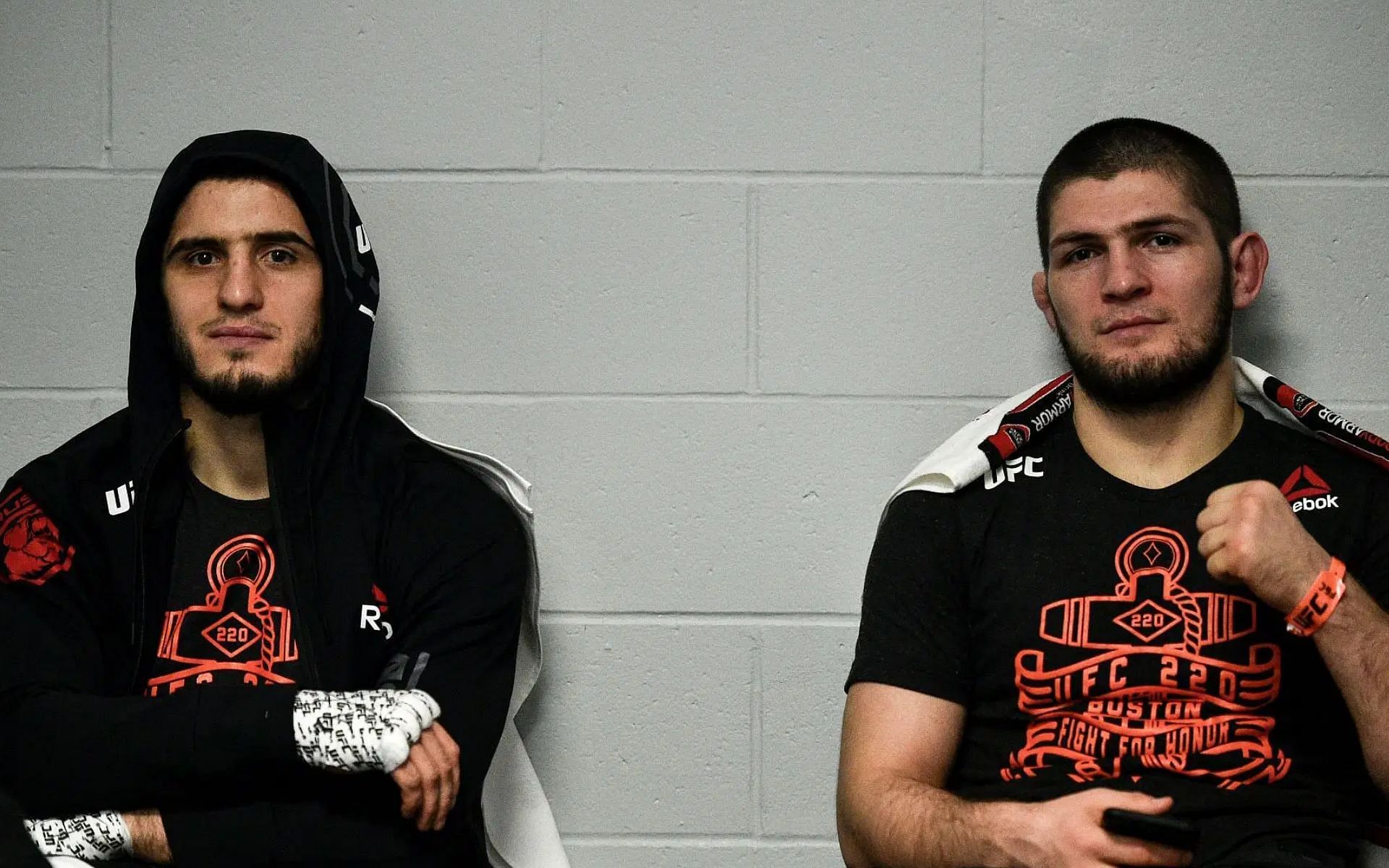 When Islam Makhachev (left) asked if he would fight Khabib Nurmagomedov (right) for the lightweight belt. [Image courtesy: Getty Images]