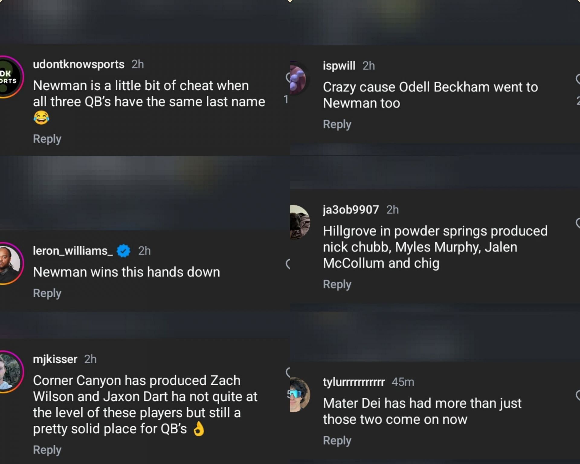 Reactions to High School elite QB products