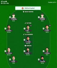 IPL 2025 Fantasy Team for Match 72 - GT vs MI