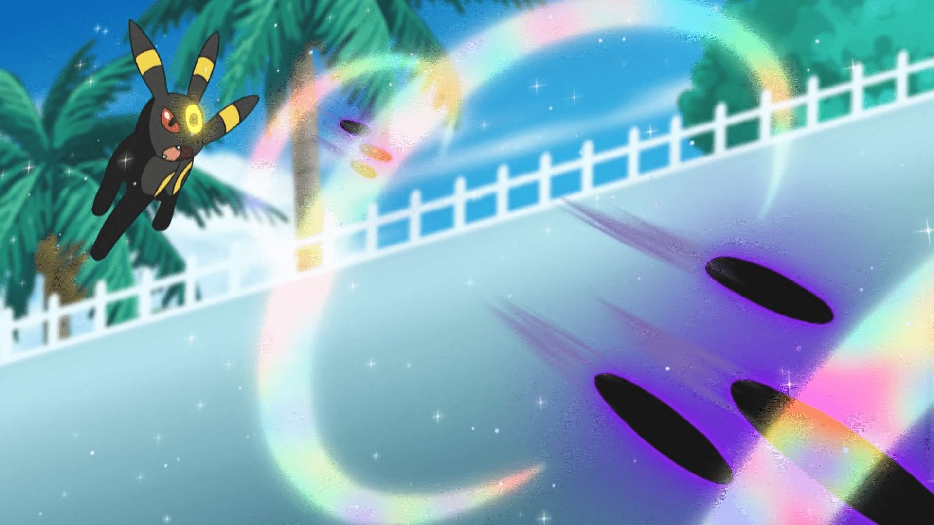 Umbreon using STAB Dark Pulse in the anime (Image via TPC)