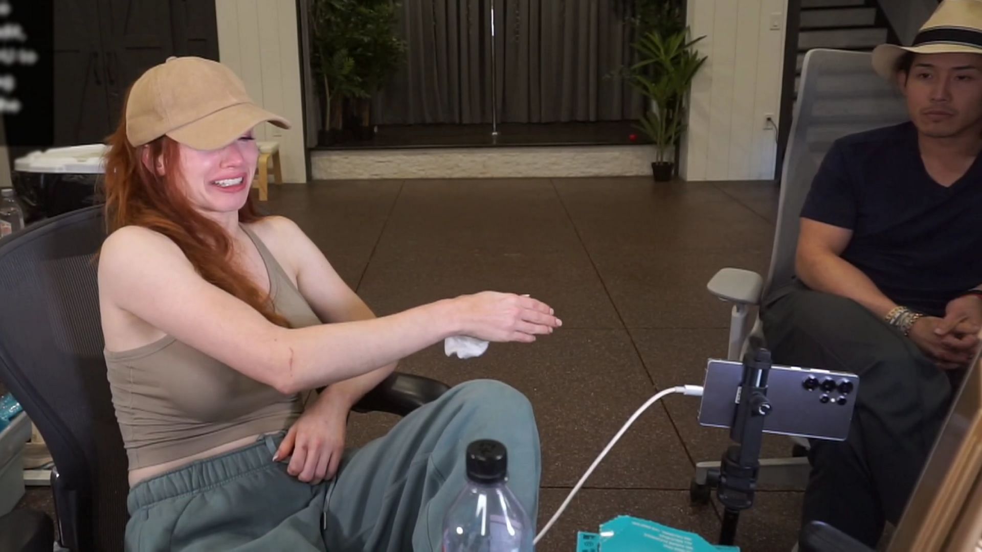 Amouranth gets emotional while accusing husband Nick Lee of coercing her (Image via Amouranth/Kick)