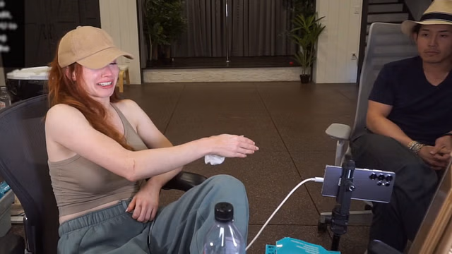 Amouranth gets emotional while accusing husband Nick Lee of coercing her (Image via Amouranth/Kick)