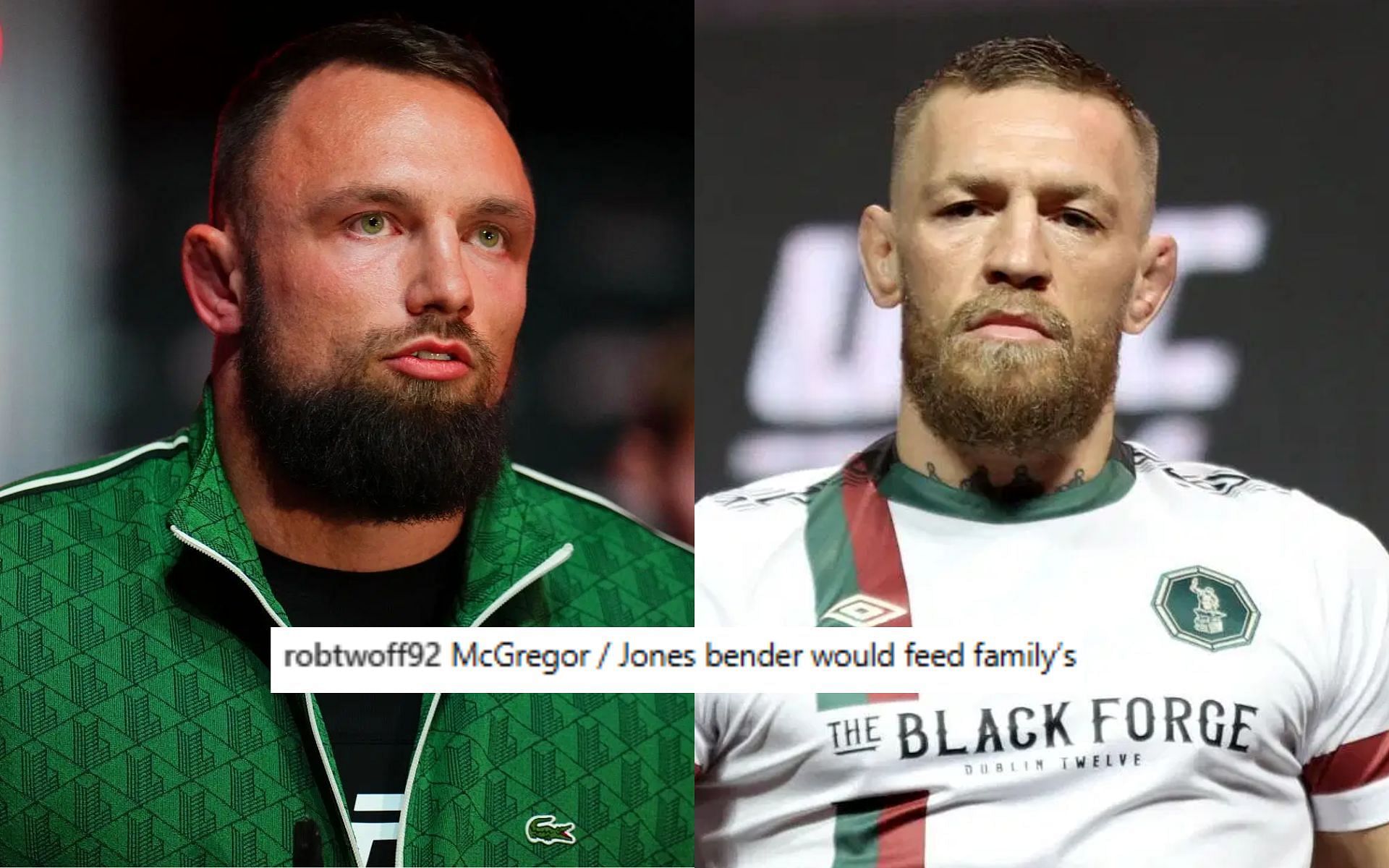 Craig Jones (left) watches Conor McGregor