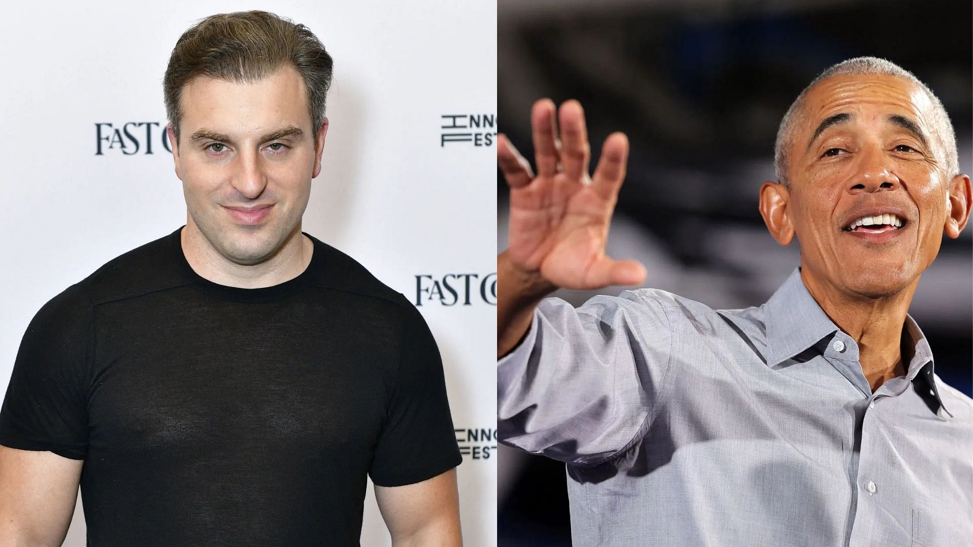 Brian Chesky and Barack Obama  (All Images via Getty)