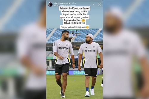 Abhishek Nayar honors Rohit Sharma with a heartfelt tribute (Image via Instagram-@abhisheknayar)