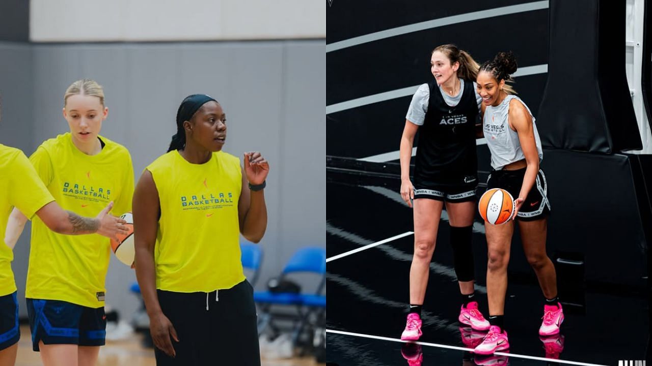 Dallas Wings vs Las Vegas Aces predicted starting lineups, depth charts and more for May 2 preseason game. [photo: @lvaces/IG, @dallaswings/IG]
