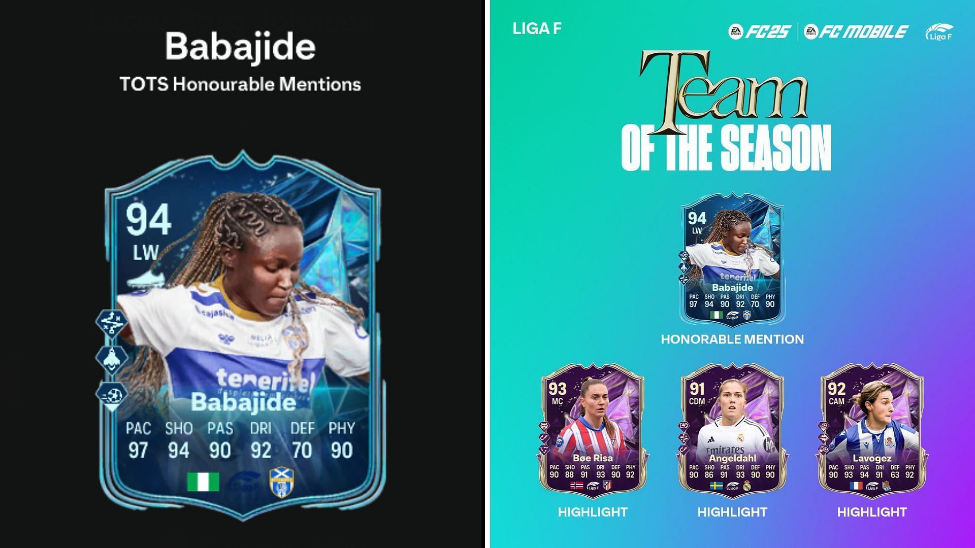 Rinsola Babajide TOTS Honourable Mentions SBC is now live (Image via EA Sports || Sportskeeda Gaming)