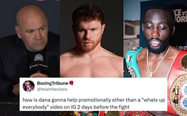 "Ffs why involve Dana White" - Fans react as Canelo Alvarez vs. Terence Crawford is announced as TKO boxing's first event