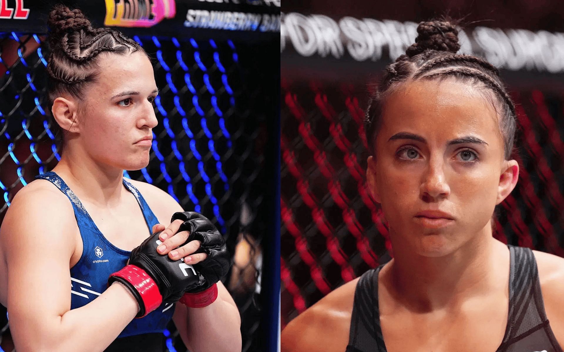Erin Blanchfield (left) responds to Maycee Barber