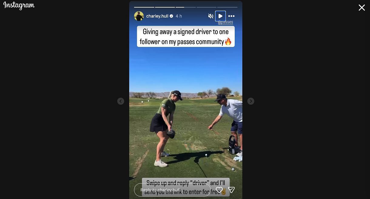 Still taken from Charley Hull&#039;s Instagram Page_Image Source: Instagram/@charley.hull