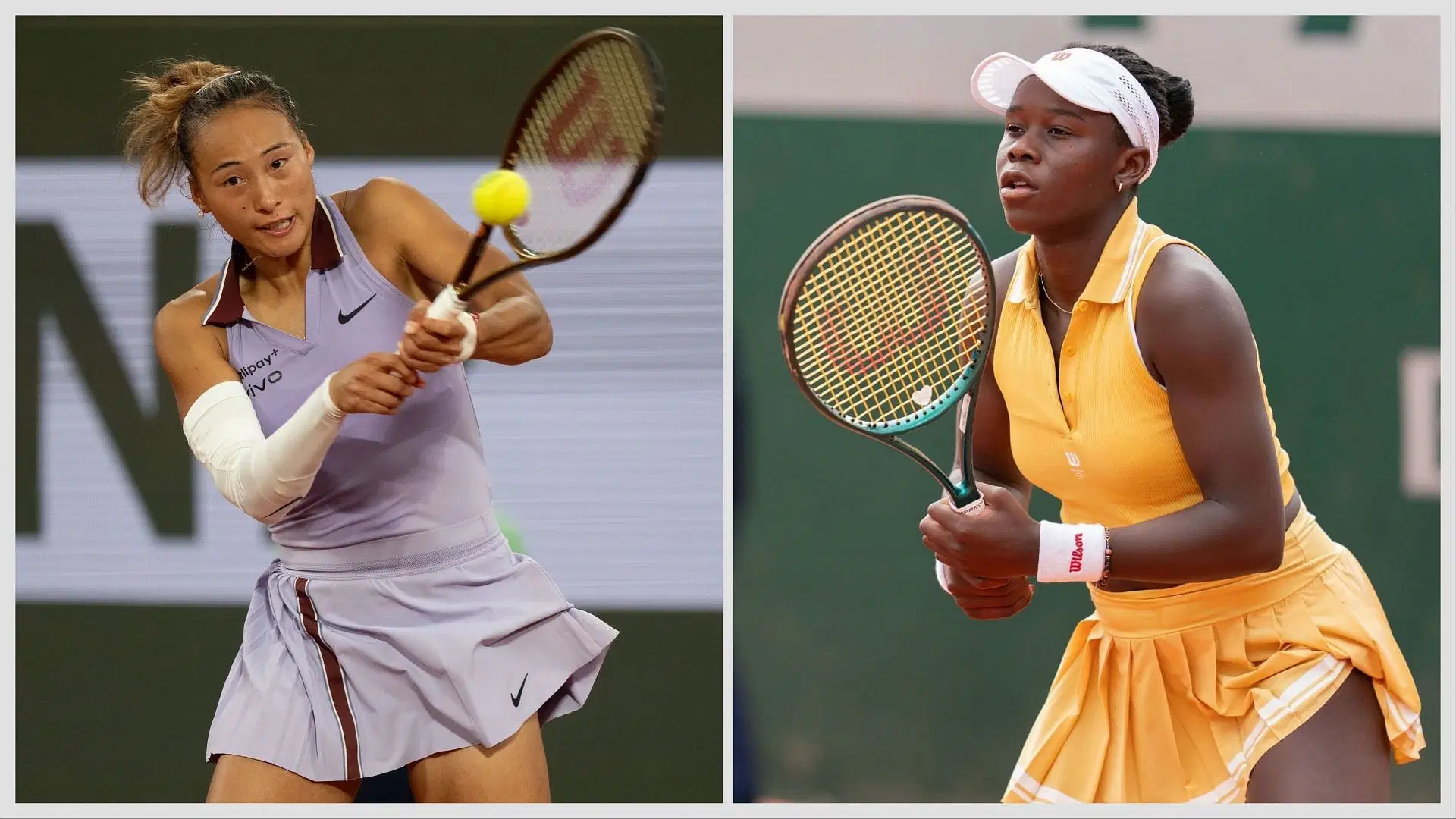 Zheng Qinwen vs Victoria Mboko is one of the third-round matches at the French Open 2025. (Photos: left-Imagn, rght-Getty)