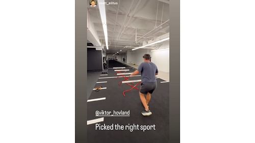 Viktor Hovland shared a story from his trainer (Instagram/viktor_hovland)