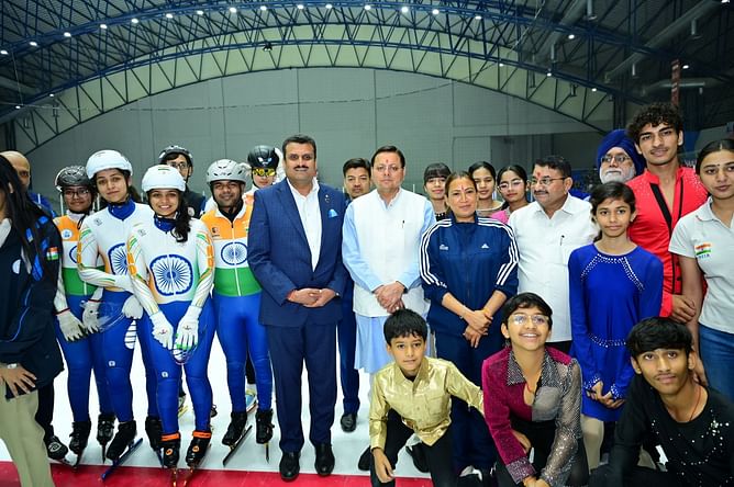 Uttarakhand CM Pushkar Singh Dhami inaugurates renovation work of India’s only international level ice rink in Dehradun