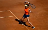 Raducanu in action at the 2025 Italian Open - Day Eight - Source: Getty