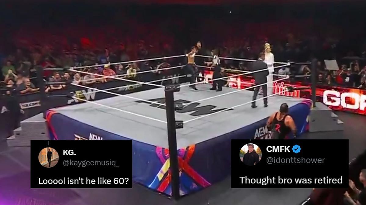 A top WWE legend made his AEW debut this week (Image via AEW, KG. &amp; CMFK