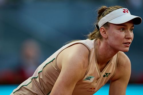 Rybakina in action at the Italian Open - Day Six - Source: Getty