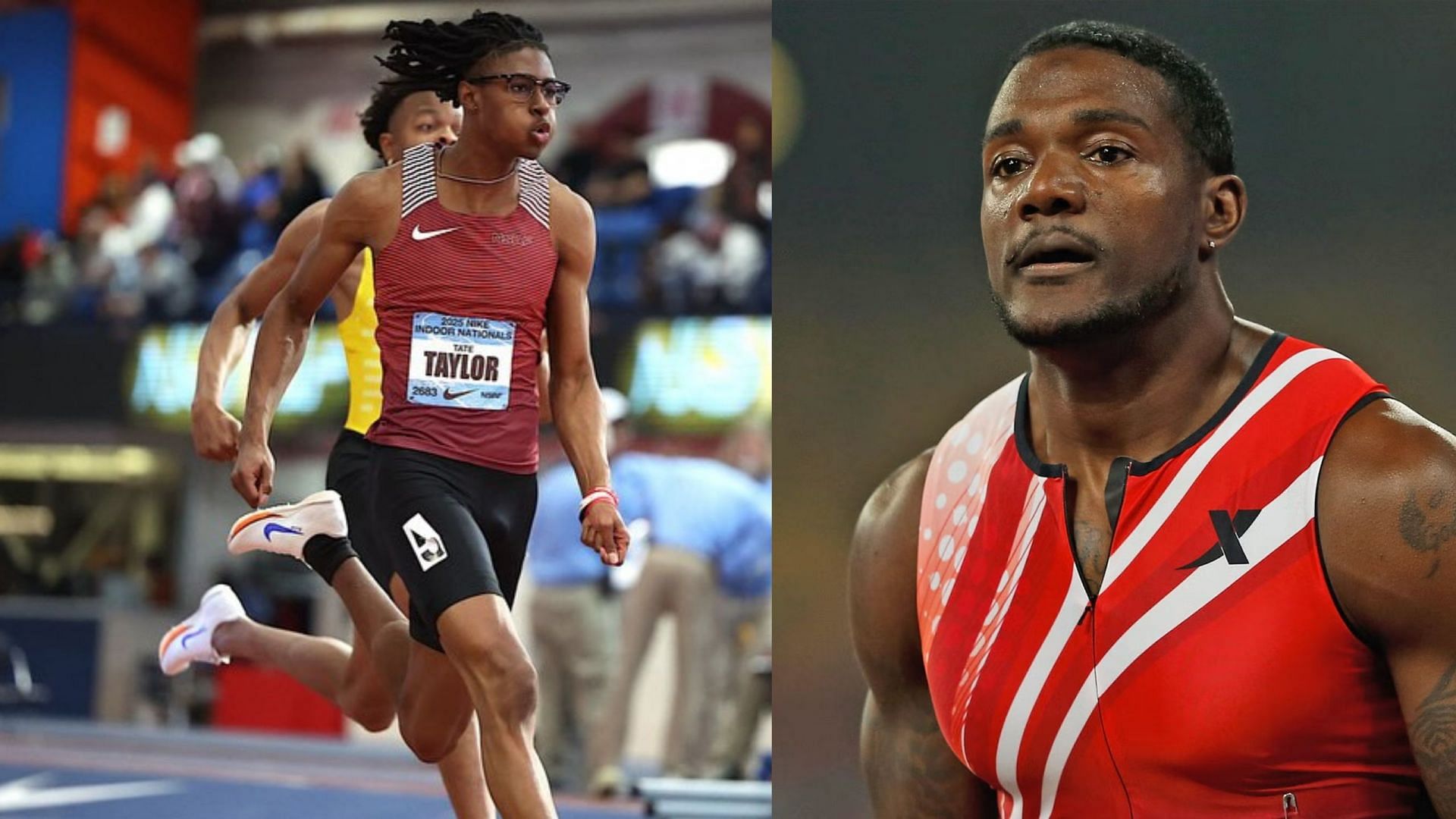 Justin Gatlin congratulates Tate Taylor for incredible record [Image Source: Getty, Tate Taylor&#039;s Instagram]