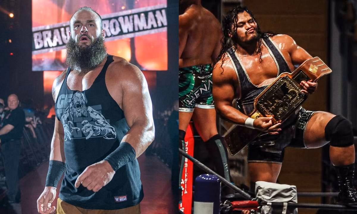Former WWE superstar Braun Strowman (L) and Former NJPW star, Jeff Cobb  (R). [Photo credit: WWE.com and  Jeff Cobb