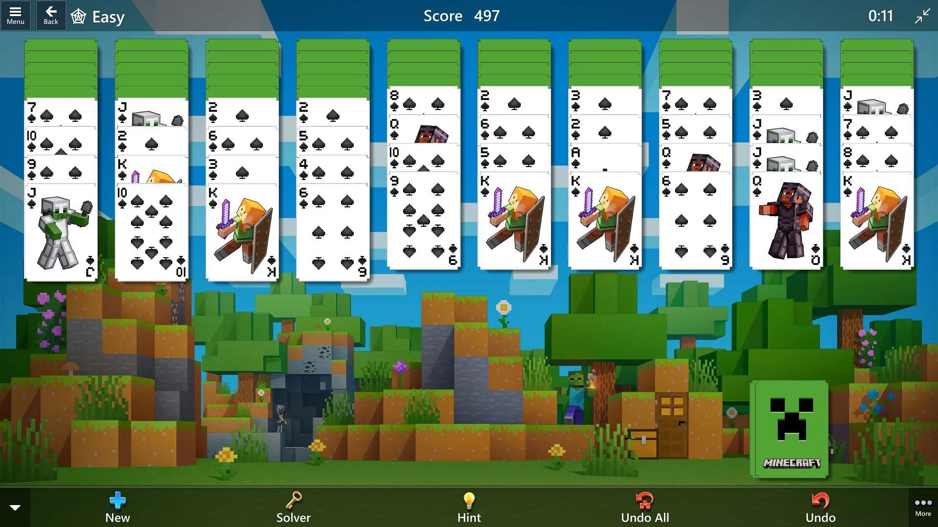 Minecraft-themed deck