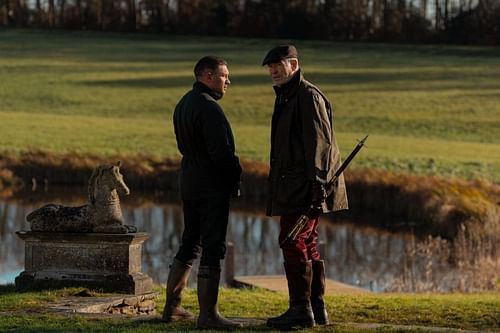 Harry Da Souza and Conrad Harrigan as seen in the crime thriller series, MobLand. (Image via x.com/MobLand_PPlus)