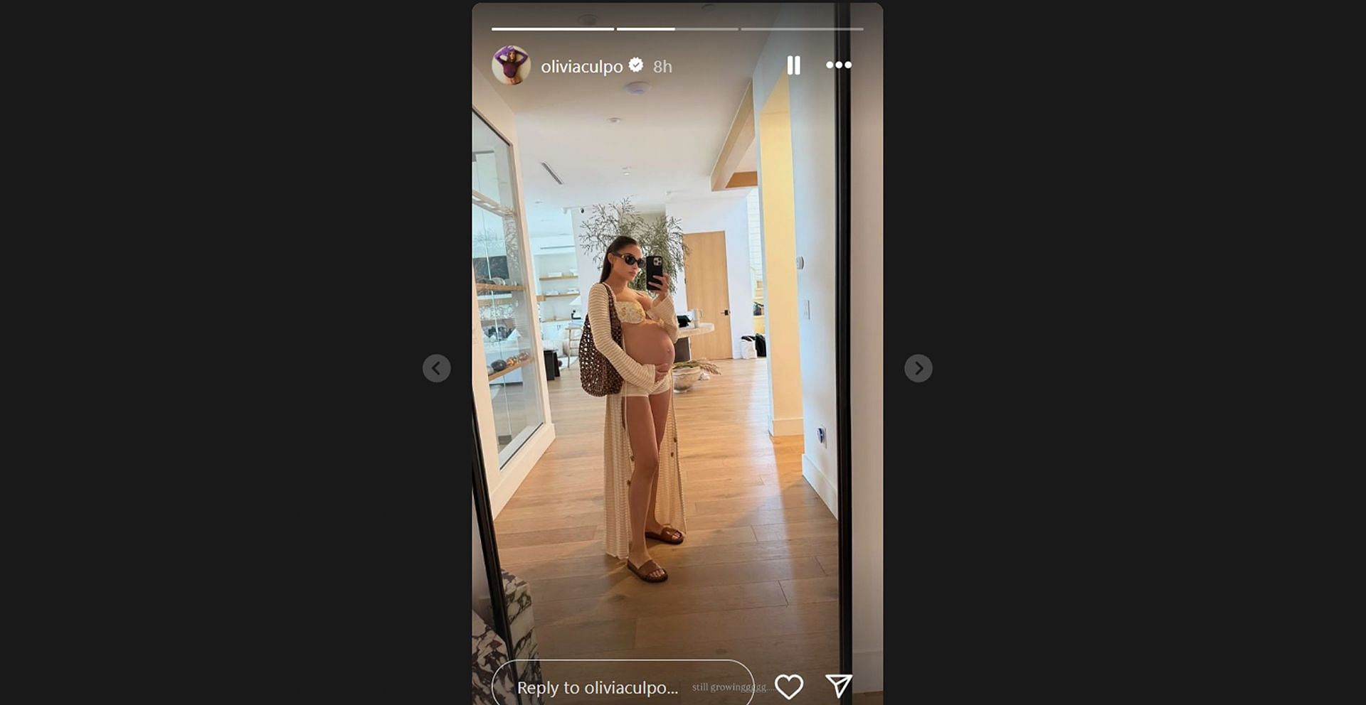 Christian McCaffrey&#039;s wife Olivia shows off 7-month-old baby bump/@oliviaculpo