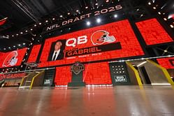 Jaxson Dart's ex-GF Lola Sexton reacts as Dillon Gabriel celebrates his Browns' pick
