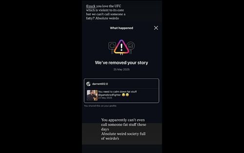 Screenshot of Darren Till's story: [Screenshot courtesy: @darrentill2.0 on Instagram]