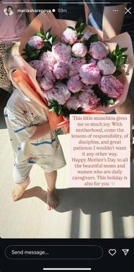 Maria Sharapova shares an update via Instagram - Image Source: Instagram/@mariasharapova