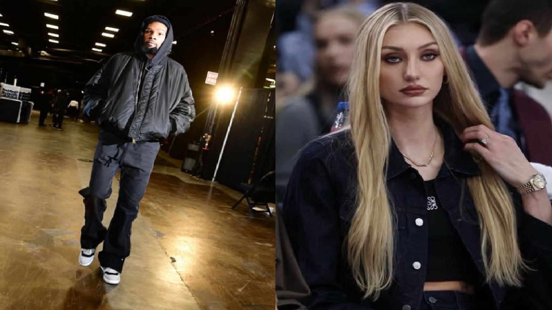 An image of Kevin Durant and Cameron Brink side by side