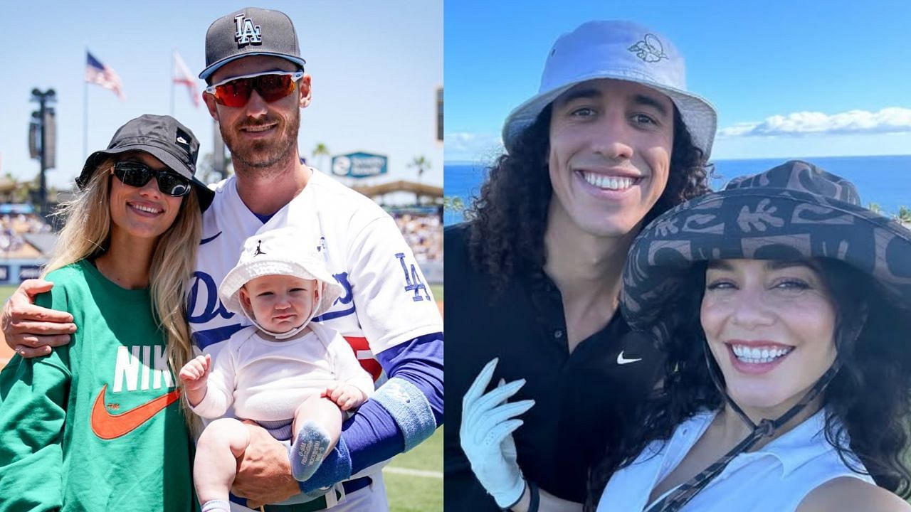 Cody Bellinger with his family (L), Cole Tucker with Vanessa Hudgens (R) (Images from - Instagram.com/@lilbabycheezus, Instagram.com/@vanessahudgens)