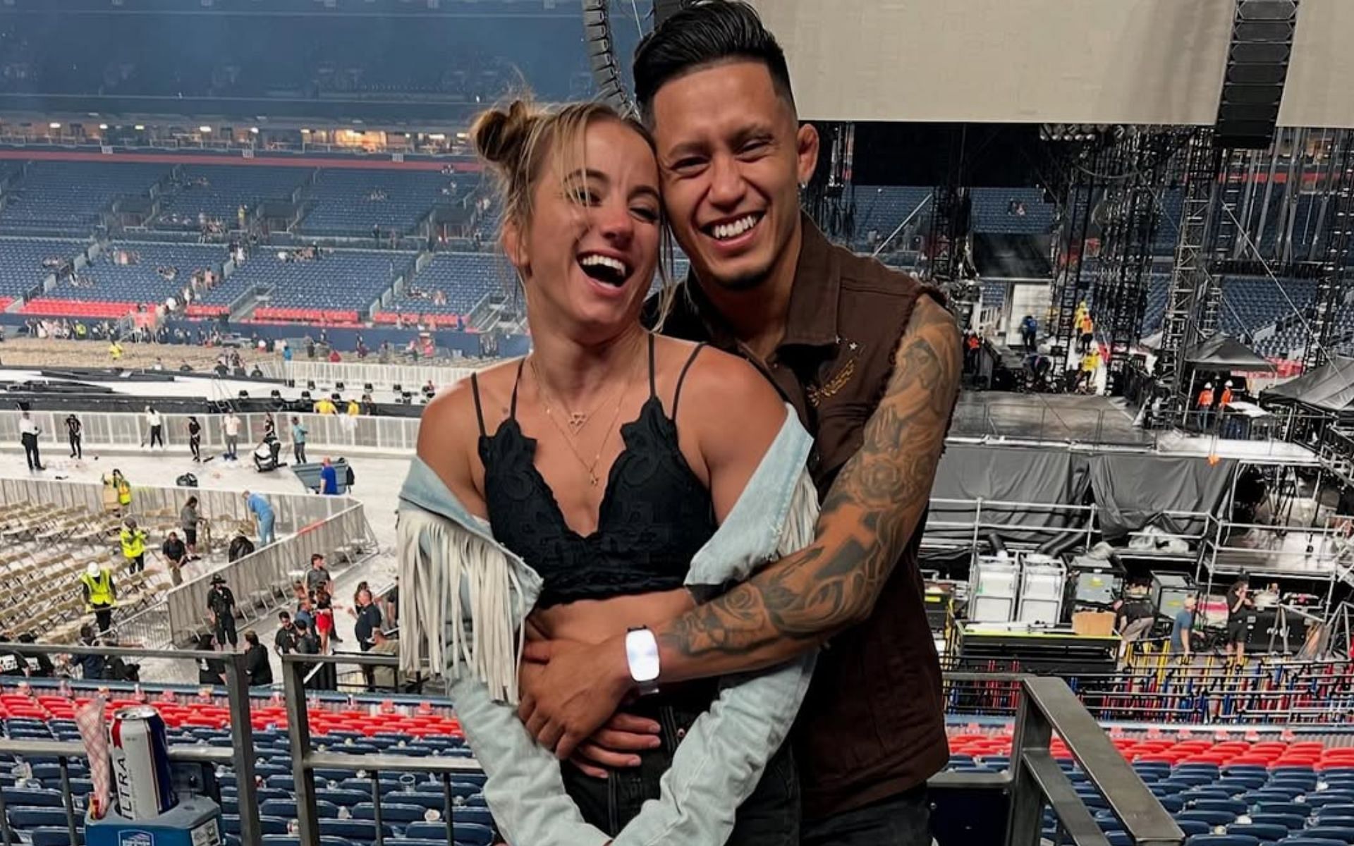 Maycee Barber enjoying with partner Hector Herrera [Image Courtesy: @mayceebarber on Instagram]