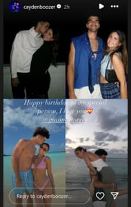 Cayden Boozer greets girlfriend Gianna Rose a happy birthday (source: IG/caydenboozer)