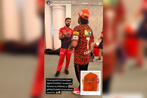 Harsh Dubey and Virat Kohli (Image via Instagram-@harsh_dubey23)