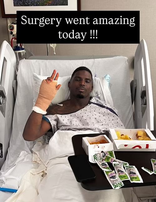 Tyreek Hill reacts to wrist surgery