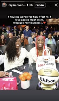 Saniya Rivers posted a photo of her and her mother, Dee.