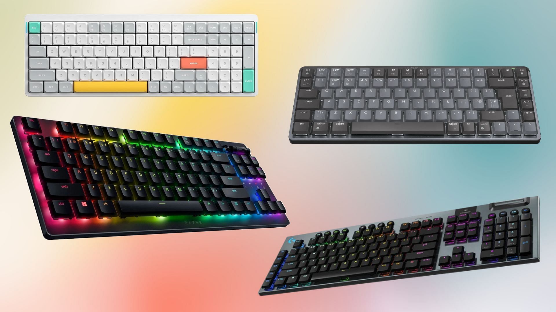 The best wireless keyboards of 2025 (Image via Razer, NuPhy, Logitech)