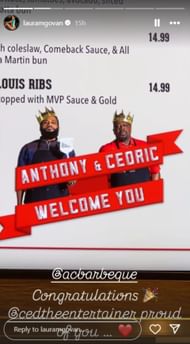 Alijah Arenas' mom Laura Govan congratulates Cedric Kyles and Anthony Anderson on their new venture (Image: IG/lauramgovan)