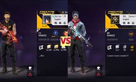 Nitin FF Official vs Zerox FF: किसके Free Fire MAX में बेहतर क्लैश स्क्वाड स्टैट्स हैं?