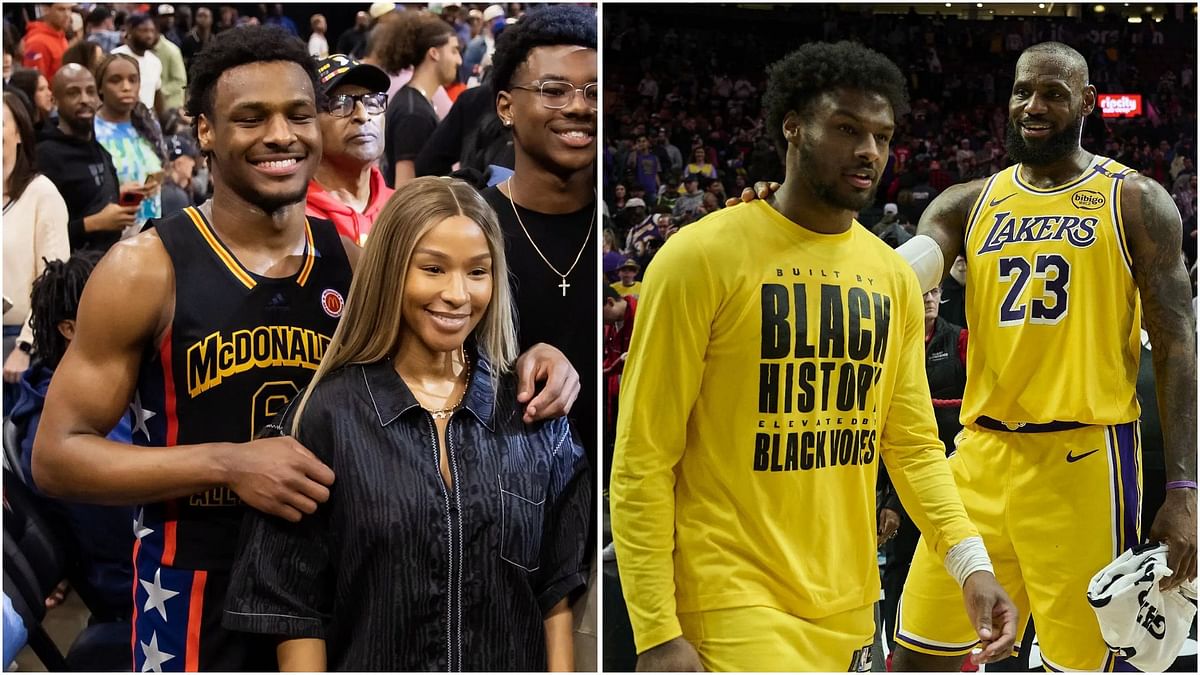 LeBron James shares heartfelt hug with Bronny and Savannah James after Lakers' early playoff exit
