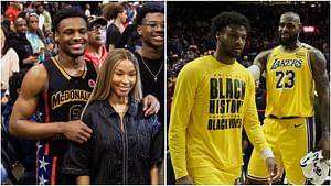 LeBron James shares heartfelt hug with Bronny and Savannah James after Lakers' early playoff exit