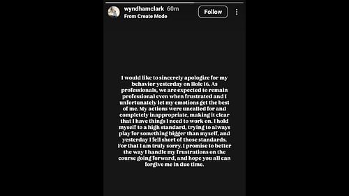 Screenshot from Clark's Instagram story/IG: @wyndhamclark